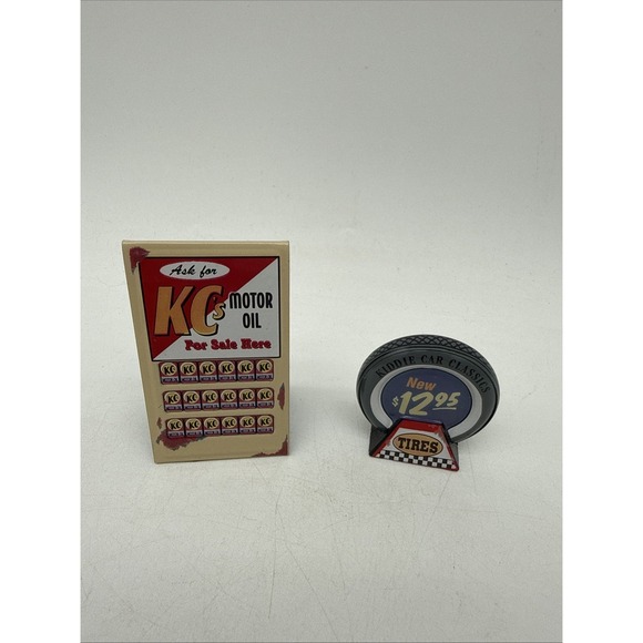 Hallmark Kiddie Car Corner Collection Sidewalk Sales Signs Original Box - Picture 2 of 14